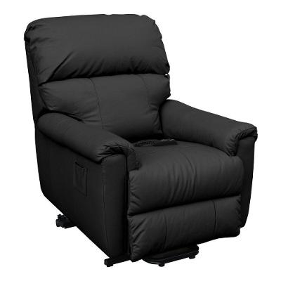 Poltrona Reclinável Elétrica Kyoto Lift G43 Couro Preto com Controle Gran Belo