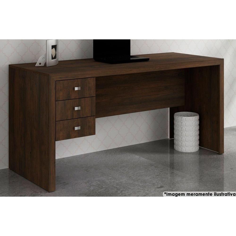 Mesa Escrivaninha Juvenil ME4113 c/ 3 Gavetas Rústico - Tecno Mobili - 1