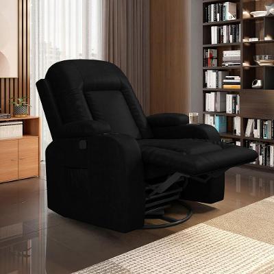 Poltrona Reclinável Giratória Crihs Manual Glider Pu Preto Brilho G23 Gran Belo