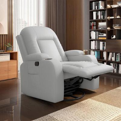 Poltrona Reclinável Giratória Crihs Manual Glider Pu Confortável Branco G23 Gran Belo