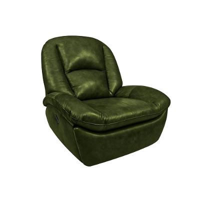 Poltrona Reclinável Giratória Carrie G40 Manual Couro Confortável Verde Manchado Gran Belo