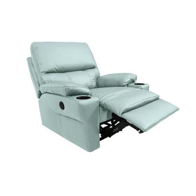 Poltrona Reclinável Elétrica Mia Power Couro Azul Claro G40 para Sala de Estar Gran Belo