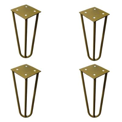 Kit 4 Pés Hairpin Legs G41 para Mesa de Centro e Puff 15cm Dourado Gran Belo