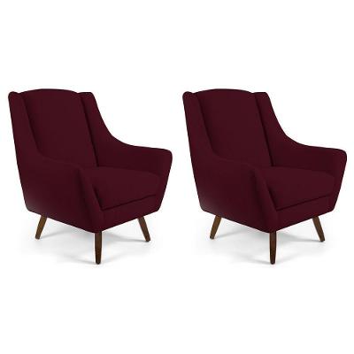 Kit 02 Poltronas Decorativas Naomi para Sala de Estar Veludo Marsala G15 Gran Belo