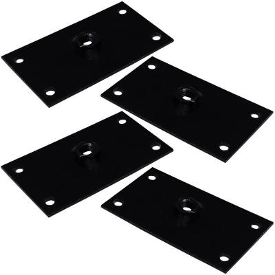 Kit 4 Chapinhas Fixação Pés Palito Gran Belo G59 para Móveis Rosca 5-16 Preto