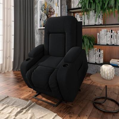 Poltrona Reclinável Elétrica Lift Crihs G23 Veludo Preto Gran Belo