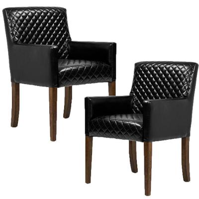 Kit 2 Poltronas Liverpool Decorativas Sala de Estar Couro Sintético Preto Gran Belo