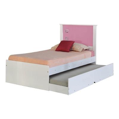 Cama Bibox Solteiro Reino G68 com Cama Auxiliar Estrutura MDF-MDP Branco-rosa Gran Belo