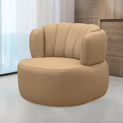 Poltrona Decorativa Mariele G88 Base Giratória Couro Nude para Sala de Estar Gran Belo