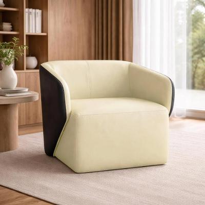 Poltrona Castiel G34 Giratória para Sala de Estar Couro Offwhite Gran Belo
