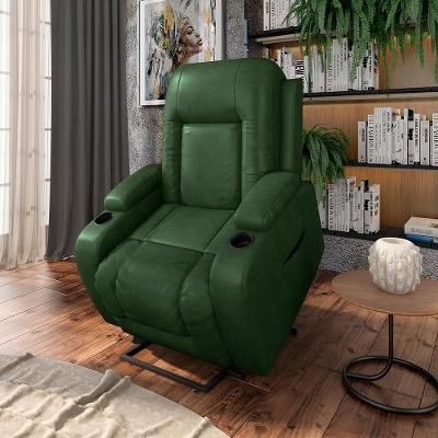 Poltrona Reclinável Elétrica Lift Crihs G23 Pu Verde Gran Belo