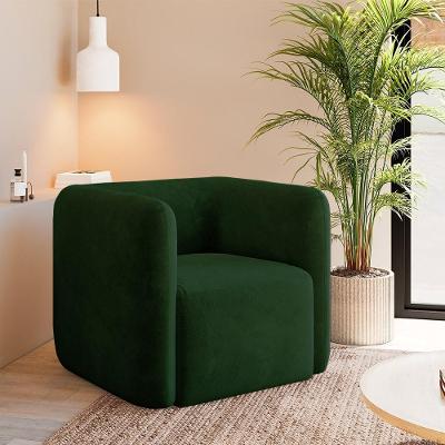 Poltrona Decorativa Trinidad para Sala de Estar Veludo Verde G33 com Assento Macio Gran Belo
