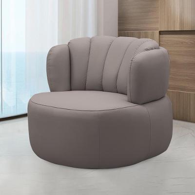 Poltrona Decorativa Mariele G88 Sala de Estar Couro Avelã Base Giratória em Aço Gran Belo