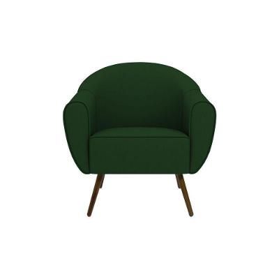 Poltrona Decorativa Sacha Veludo Verde G15 com Pés Palito Gran Belo