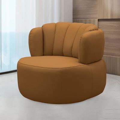 Poltrona Decorativa Mariele G88 Base Giratória em Aço Couro Caramelo Gran Belo