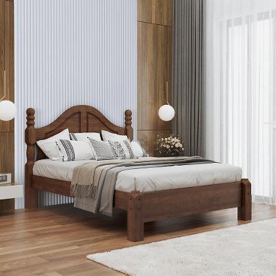 Cama de Casal Naipe Café G74 em Madeira Maciça de Pinus Café Gran Belo