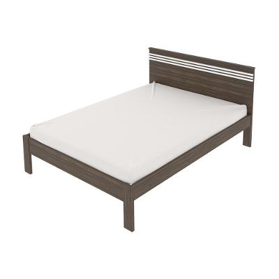 Cama de Casal CM8009 com Cama Auxiliar em MDP Nogal-Branco Gran Belo