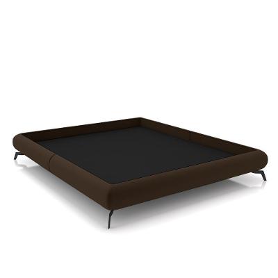 Cama de Casal Avulsa Bezos G91 em Madeira Imunizada Veludo Cinza Gran Belo