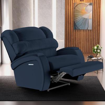 Poltrona Reclinável Elétrica Kylie G23 com Usb Couro Sintético Azul Gran Belo