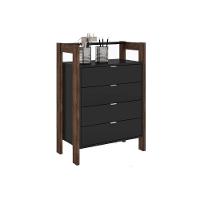 Gaveteiro p/ Escritório AZ1012 c/ 4 Gavetas Preto/Nogal - Tecno Mobili - 1