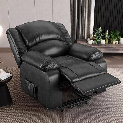 Poltrona do Papai Madrid G23 Elétrica com Elevação Lift Pu Preto Brilho Gran Belo