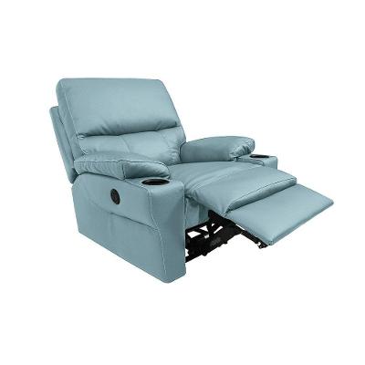 Poltrona Reclinável Elétrica Mia Power Couro Azul Celeste G40 Gran Belo