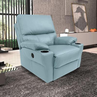 Poltrona Reclinável Elétrica Mia G40 Couro Azul Celeste com Conforto para Sala Gran Belo