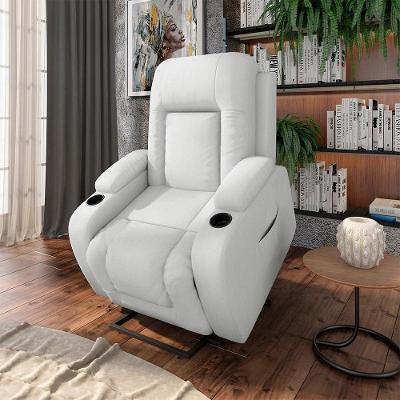 Poltrona Reclinável Elétrica Lift Crihs G23 Pu Branco com Espuma D-28 Gran Belo