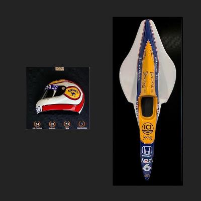Conjunto de Quadros 3d F1 Carro Fw11 87 e Capacete 88 Np G53 Retangular Preto Gran Belo