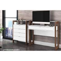 Gaveteiro p/ Escritório AZ1012 c/ 4 Gavetas Amêndoa/Branco - Tecno Mobili - 2