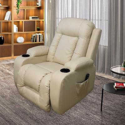 Poltrona do Papai Austin G94 Reclinável com Massagem Aquecimento Corino Bege Gran Belo