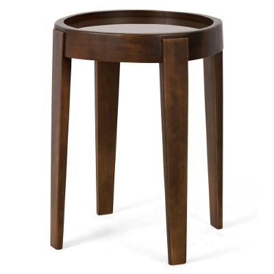 Mesa Lateral Decorativa Peaky Vidro Madeira 49cm Canela Gran Belo