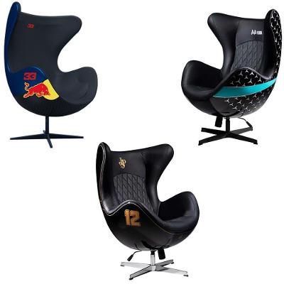 Conjunto 3 Poltronas Decorativas Egg Chair Hamilton No44 Lotus 12 Rb No 33 G53 Gran Belo