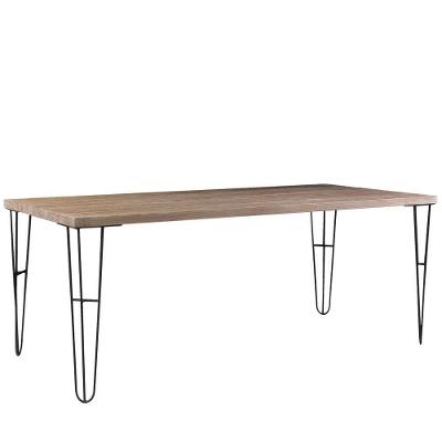 Mesa de Jantar Ludiana G54 8 Lugares Retangular MDF 220cm Grafite Gran Belo