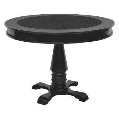 Mesa de Jogos Victoria 4 Lugares Redonda 110x110cm Preto Fosco Gran Belo