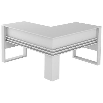 Mesa Angular para Escritório ME4145 Home Office MDP 136cm Branco Gran Belo