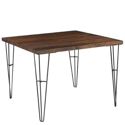Mesa de Jantar Ludiana 2 Lugares Quadrada 100cm Grafite Rustic Brown Gran Belo