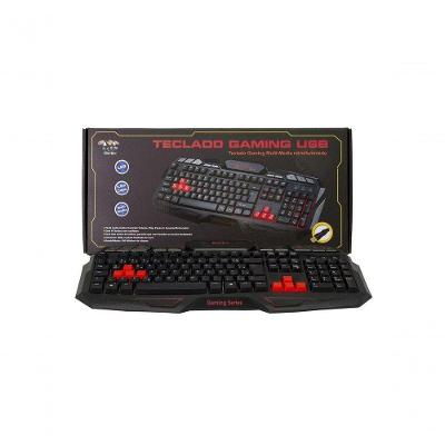 Teclado Gamer Braview TCO-801 Multimídia USB 104 Teclas com Retroiluminação LED Verde