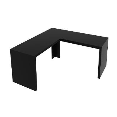 Mesa Angular para Escritório Home Office ME4116 MDP Preto 158cm Gran Belo
