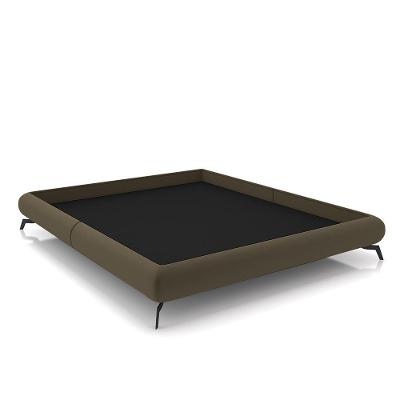 Cama de Casal Avulsa Bezos G91 Madeira Imunizada Veludo Cinza Gran Belo