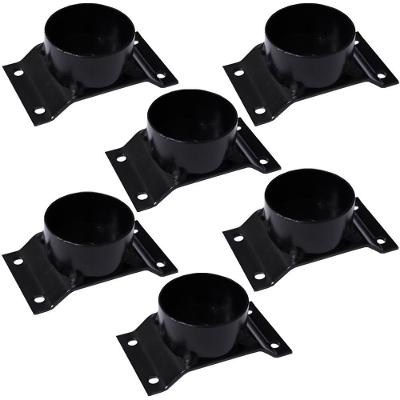 Kit 6 Chapinhas Fixação Pés Palito Gran Belo G59 Chapa Elevada em Aço Carbono Preto