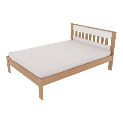 Cama de Casal Cm8007 em Mdp Amêndoa e Branco com Espaço para Cama Auxiliar Gran Belo