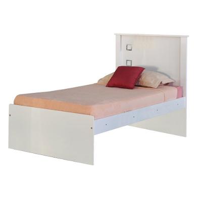 Cama Solteiro Reino Branco G68 com Estrutura em MDF-MDP Branco Gran Belo para Quarto