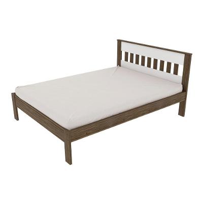 Cama de Casal Cm8007 com Espaço para Cama Auxiliar Nogal-Branco Gran Belo