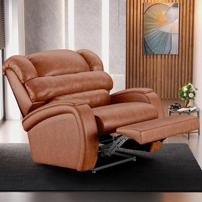 Poltrona Reclinável Kylie Power Touch Pu Caramelo Brilho G23 para Sala de Estar Gran Belo