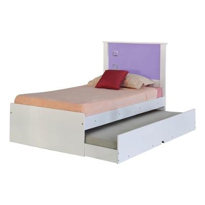 Cama Bibox Solteiro Reino G68 com Cama Auxiliar Mdf-Mdp Branco-Lilás Gran Belo