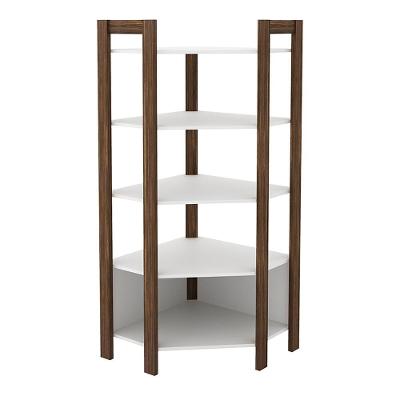 Estante Organizadora de Canto AZ1020 5 Prateleiras MDP 15mm 71cm Branco-nogal Gran Belo