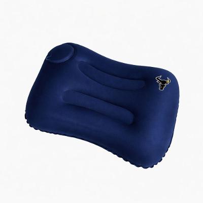 Travesseiro de Viagem Inflável Portátil Ergonômico Azul Es Cheguei BR