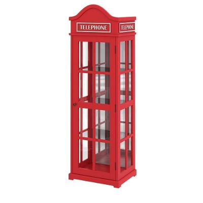 Cristaleira Decorativa com Nicho Odin G42 1 Porta 3 Prateleiras Mdf Vermelho Gran Belo