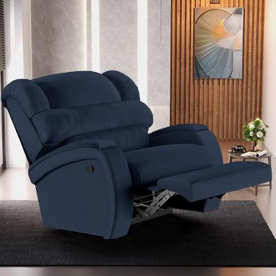 Poltrona Reclinável Kylie G23 Manual Pu Azul para Sala de Estar com Apoio para os Pés Gran Belo
